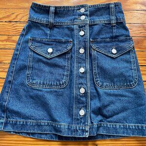 Sezane Bettie Skirt Deep Blue - Size 2